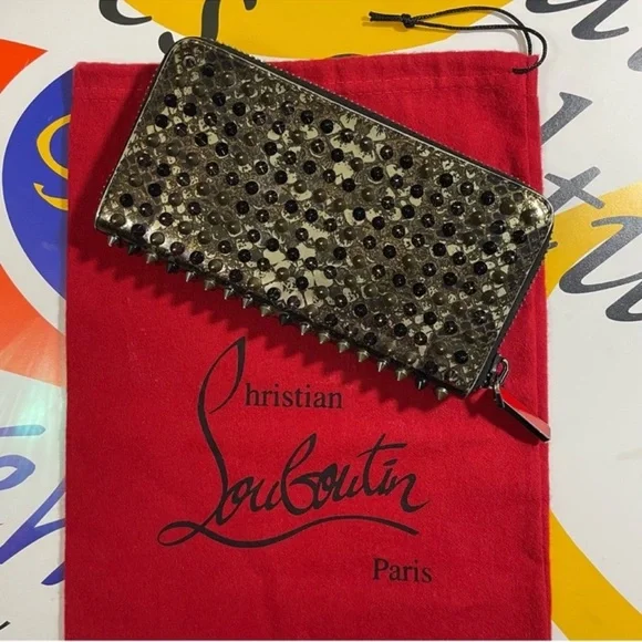 CHRISTIAN LOUBOUTIN Camouflage Black
& Gold Panettone Wallet Spiked, Zippy Camo - Picture 16 of 16